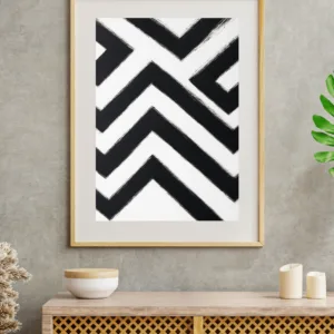 Modern Black and White Abstract Geometric Wall Art Print | Digital Download for Home & Office Decor
